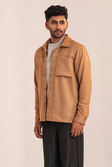 Buttoned Suede Jacket